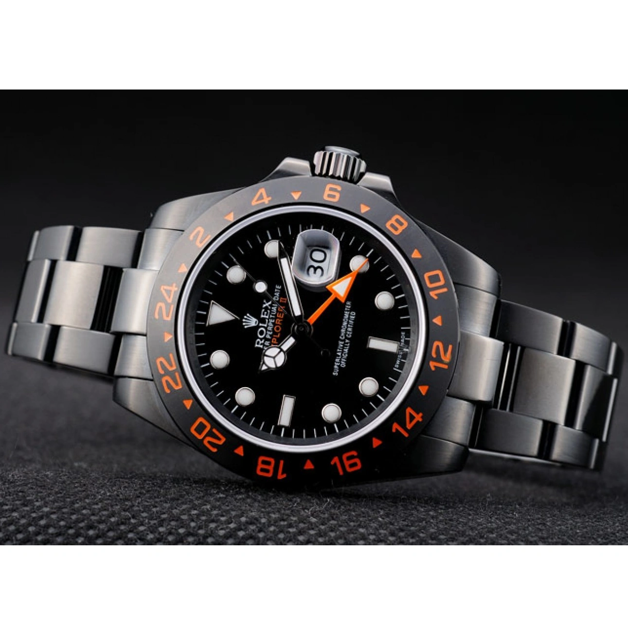 MiroTime 1028 Rolex Explorer Black Ceramic Bezel Black Dial Watch